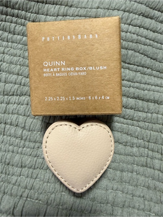Pottery Barn Accessories - Pottery Barn Blush leather Quinn Heart Ring Box in Pink NWT